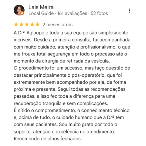 Depoimento Google - Dra. Aglaupe Pereira