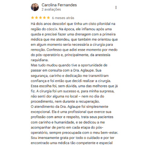 Depoimento Google - Dra. Aglaupe Pereira